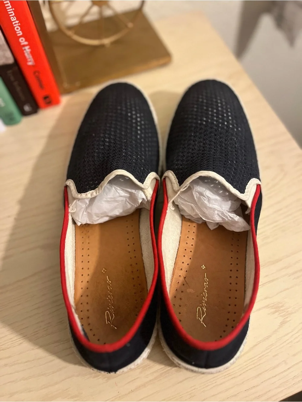 Riviera Woven Slip-On Loafers with Red Trim